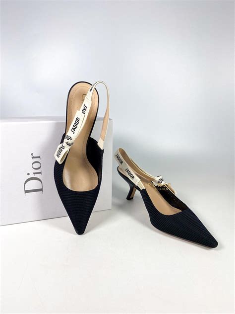 dior slingback tweedehands|Dior slingback technical fabric.